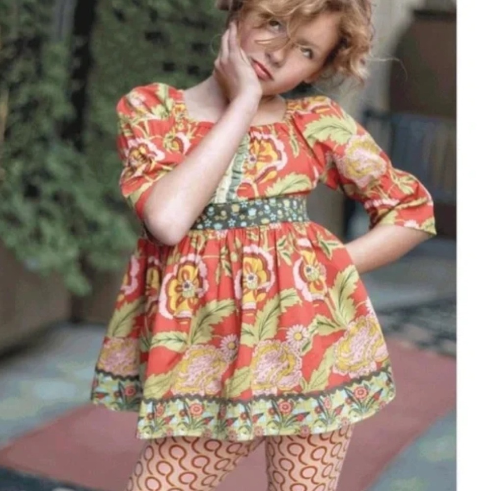 Matilda Jane Serendipity Tomato Peasant Fiona Floral Top Sept 2011 size 18 month
